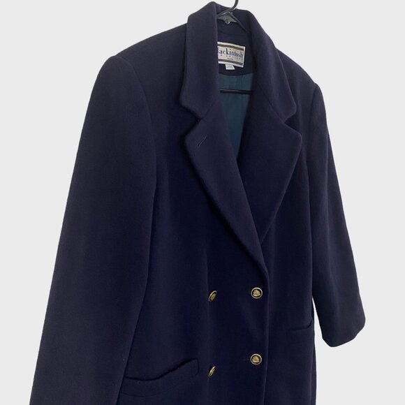 Vintage Mackintosh Double-Breasted 100% Wool Peacoat Navy Blue Women's Size 10 - Picture 4 of 12